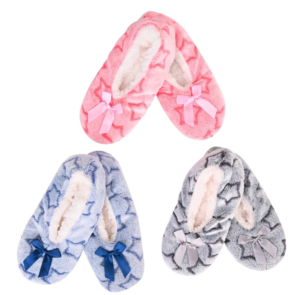 Women's Plush Star Slippers‎ 3-Pack Size 7 New With Tags
